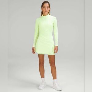 Lululemon Nulux Long Sleeve Tennis Dress Size 6 Faded Zap Neon